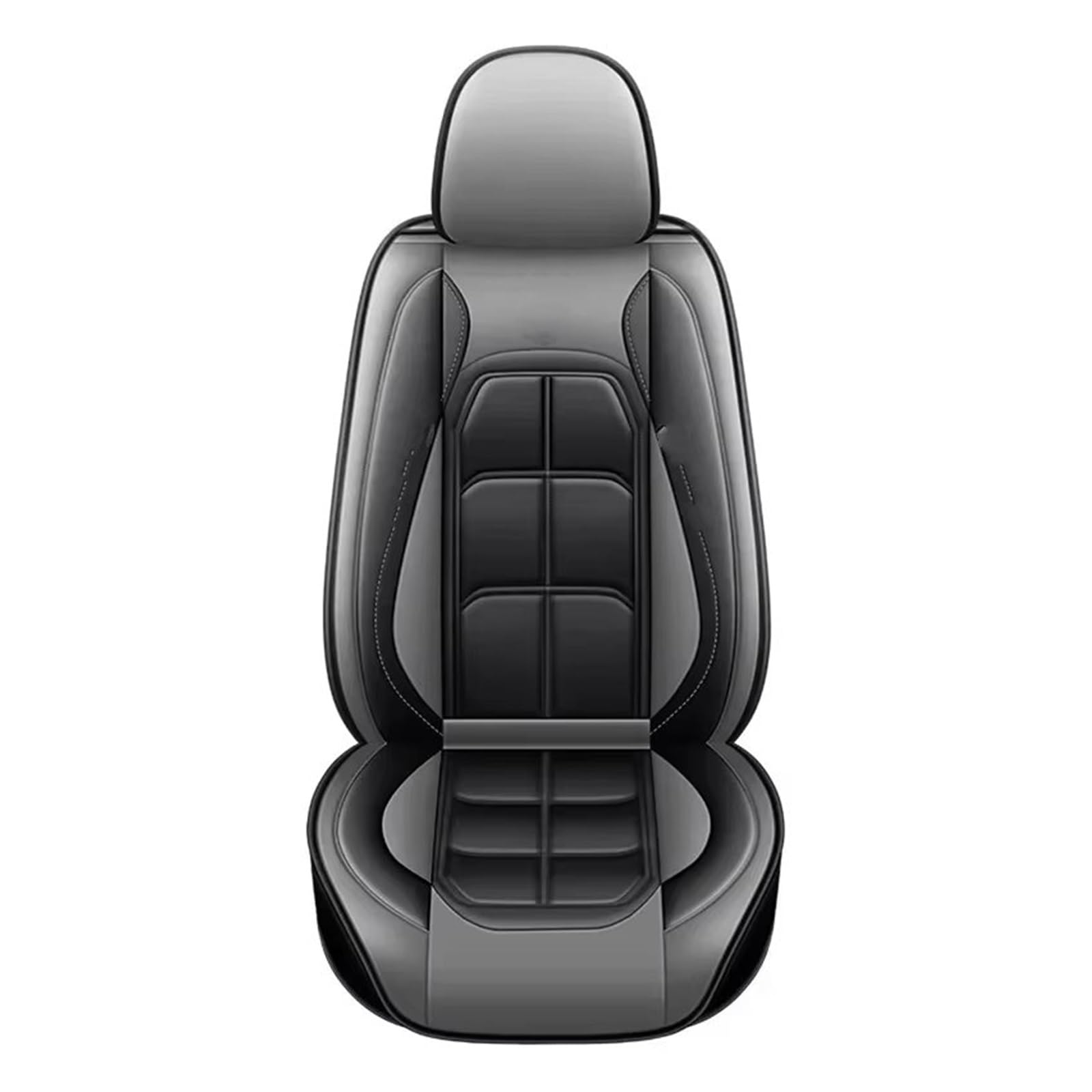 Autositzbezug 1 Stück PU-Leder-Passform Für Den Autositzbezug Ganzjahres-Schutzmatte Mit Weichem Kissen Komplettpaket-Sitzbezug Sitzschoner Auto(Grey) von LPAKMGAGEL