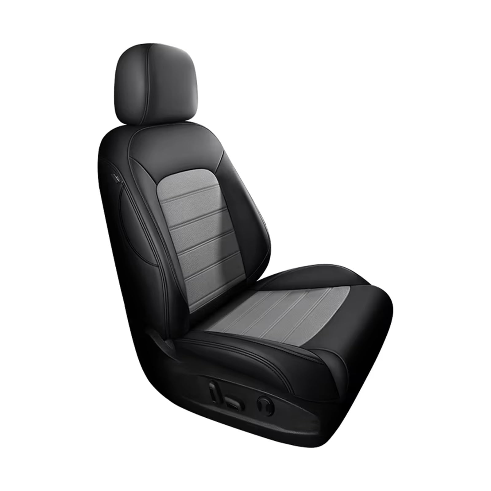 Autositzbezug Auto Sitzbezüge Für Mazda 3 Für Cx5 Wasserdicht Mann Luxus Custom Leder Frau Innen Auto Zubehör Sitzschoner Auto(1Pcs-Black Gray) von LPAKMGAGEL