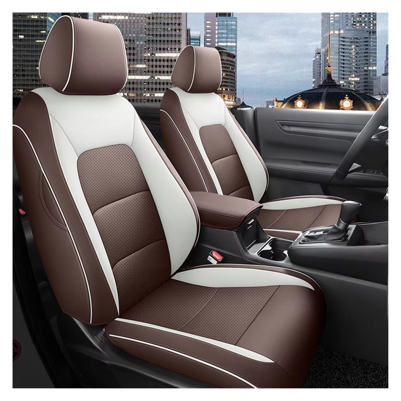 Autositzbezug Auto Spezielle Sitz Abdeckung 5 Sitz Für CRV 2023 2024 wasserdichte Leder Kissen Auto Sitzbezüge Innen Zubehör Sitzschoner Auto(Black) von LPAKMGAGEL