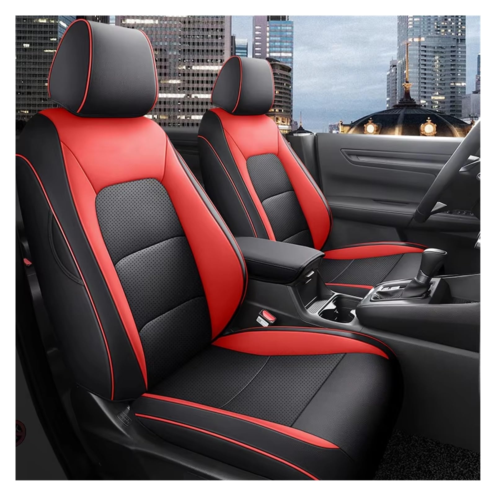 Autositzbezug Auto Spezielle Sitz Abdeckung 5 Sitz Für CRV 2023 2024 wasserdichte Leder Kissen Auto Sitzbezüge Innen Zubehör Sitzschoner Auto(Black Grey) von LPAKMGAGEL