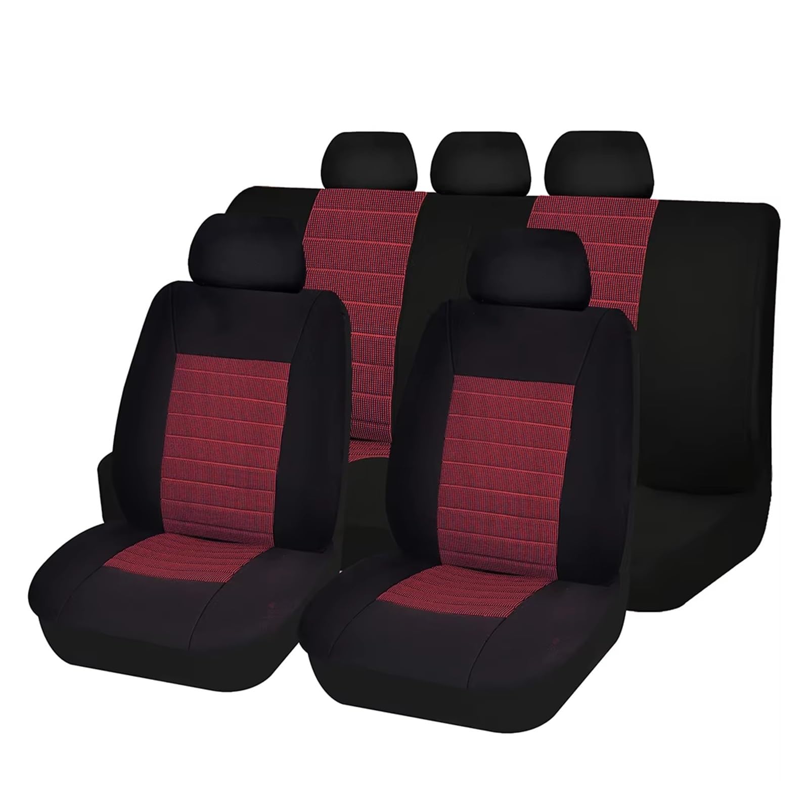 Autositzbezug Autositzbezüge, Airbag-kompatible Autositzschoner, Passend Für Die Meisten Van-Minibus-getrennten Jacquard-Autositze Sitzschoner Auto(Red 5 seat) von LPAKMGAGEL
