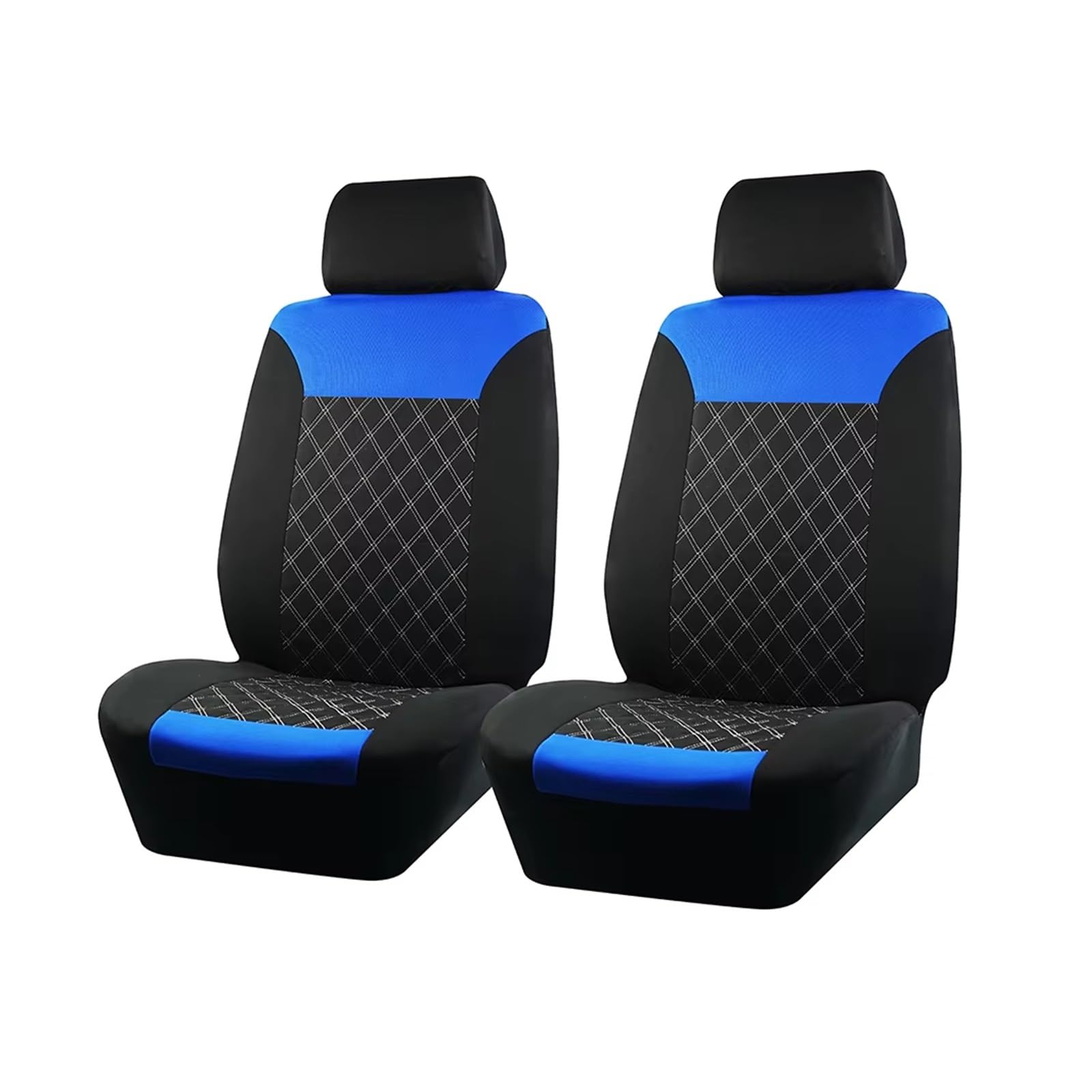 Autositzbezug Autositzbezüge, Doppellinien-Stickerei, Gestepptes Spleißen, Passend Für Die Meisten Autos, Polyester-Stoff-Sitzbezüge Für Autos Sitzschoner Auto(Blue 2 seat) von LPAKMGAGEL