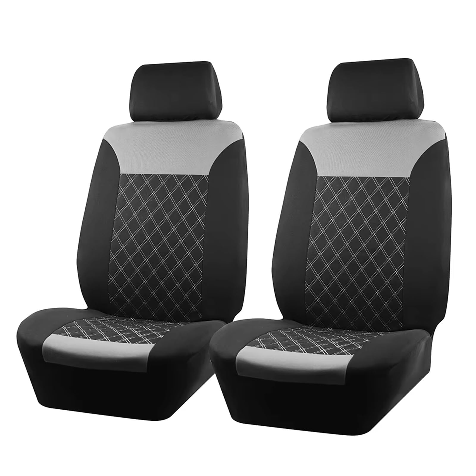 Autositzbezug Autositzbezüge, Doppellinien-Stickerei, Gestepptes Spleißen, Passend Für Die Meisten Autos, Polyester-Stoff-Sitzbezüge Für Autos Sitzschoner Auto(Gray 2 seat) von LPAKMGAGEL