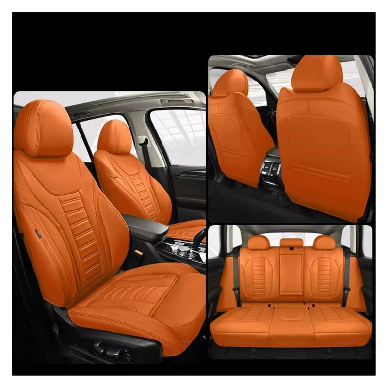 Autositzbezug Autositzbezüge, Geeignet Für Die Meisten Autos, Kratz- Und Staubabweisendes Kissen, Autozubehör Sitzschoner Auto(5Pcs-Orange) von LPAKMGAGEL