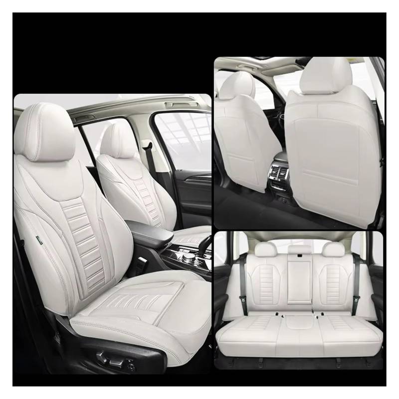 Autositzbezug Autositzbezüge, Geeignet Für Die Meisten Autos, Kratz- Und Staubabweisendes Kissen, Autozubehör Sitzschoner Auto(5Pcs-White) von LPAKMGAGEL