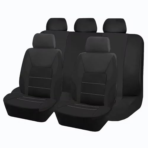 Autositzbezug Autositzbezüge, Sportliches Design, Passend Für Die Meisten Autos, Vierjahreszeiten-Sitzbezug Für Autozubehör, Innenausstattung Sitzschoner Auto(Black 5 seat) von LPAKMGAGEL