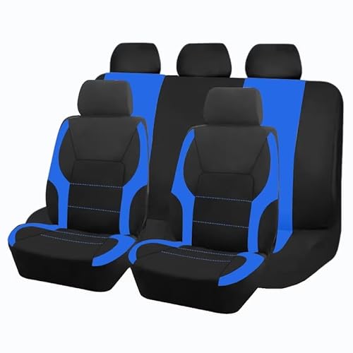 Autositzbezug Autositzbezüge, Sportliches Design, Passend Für Die Meisten Autos, Vierjahreszeiten-Sitzbezug Für Autozubehör, Innenausstattung Sitzschoner Auto(Blue 5 seat) von LPAKMGAGEL