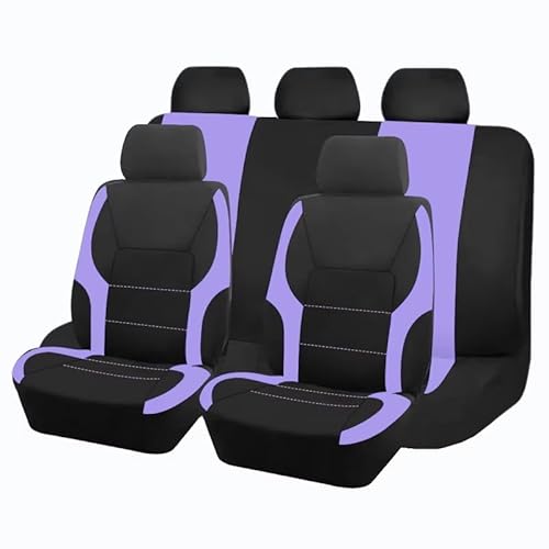Autositzbezug Autositzbezüge, Sportliches Design, Passend Für Die Meisten Autos, Vierjahreszeiten-Sitzbezug Für Autozubehör, Innenausstattung Sitzschoner Auto(Pruple 5 seat) von LPAKMGAGEL