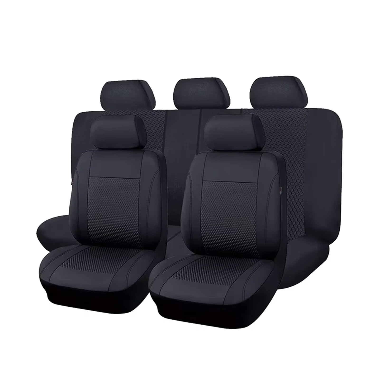 Autositzbezug Autositzbezüge Aus Schwarzem Mesh-Stoff, Komplettes Set, Passend Für Die Meisten Autos, Mit Reißverschluss, Airbag-kompatibler Innenausstattung Sitzschoner Auto(9pcs) von LPAKMGAGEL