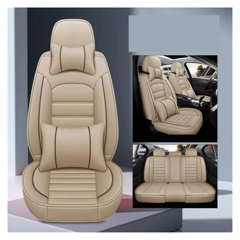 Autositzbezug Autositzbezüge Aus Strapazierfähigem Und Langlebigem Leder, Komplettes Set, Geeignet Für Die Meisten Autozubehörteile Sitzschoner Auto(10) von LPAKMGAGEL
