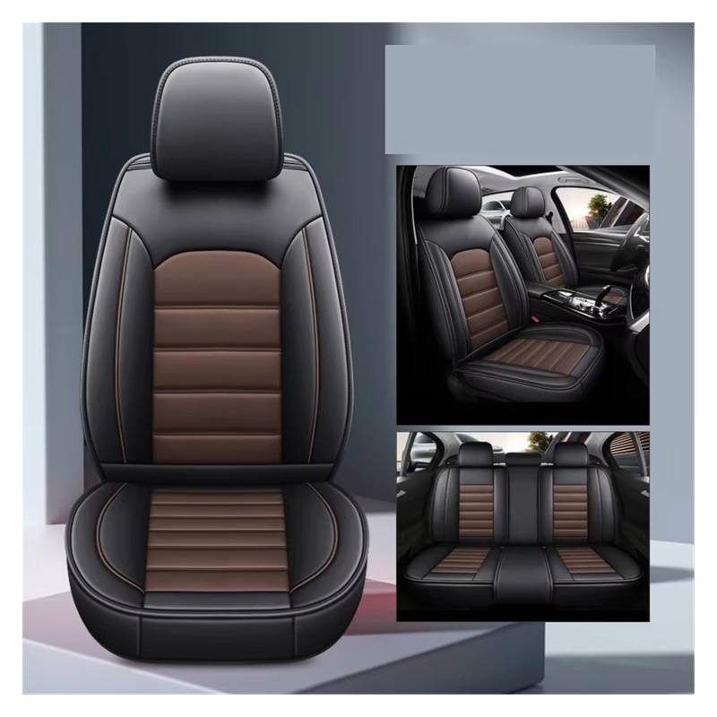 Autositzbezug Autositzbezüge Aus Strapazierfähigem Und Langlebigem Leder, Komplettes Set, Geeignet Für Die Meisten Autozubehörteile Sitzschoner Auto(4) von LPAKMGAGEL