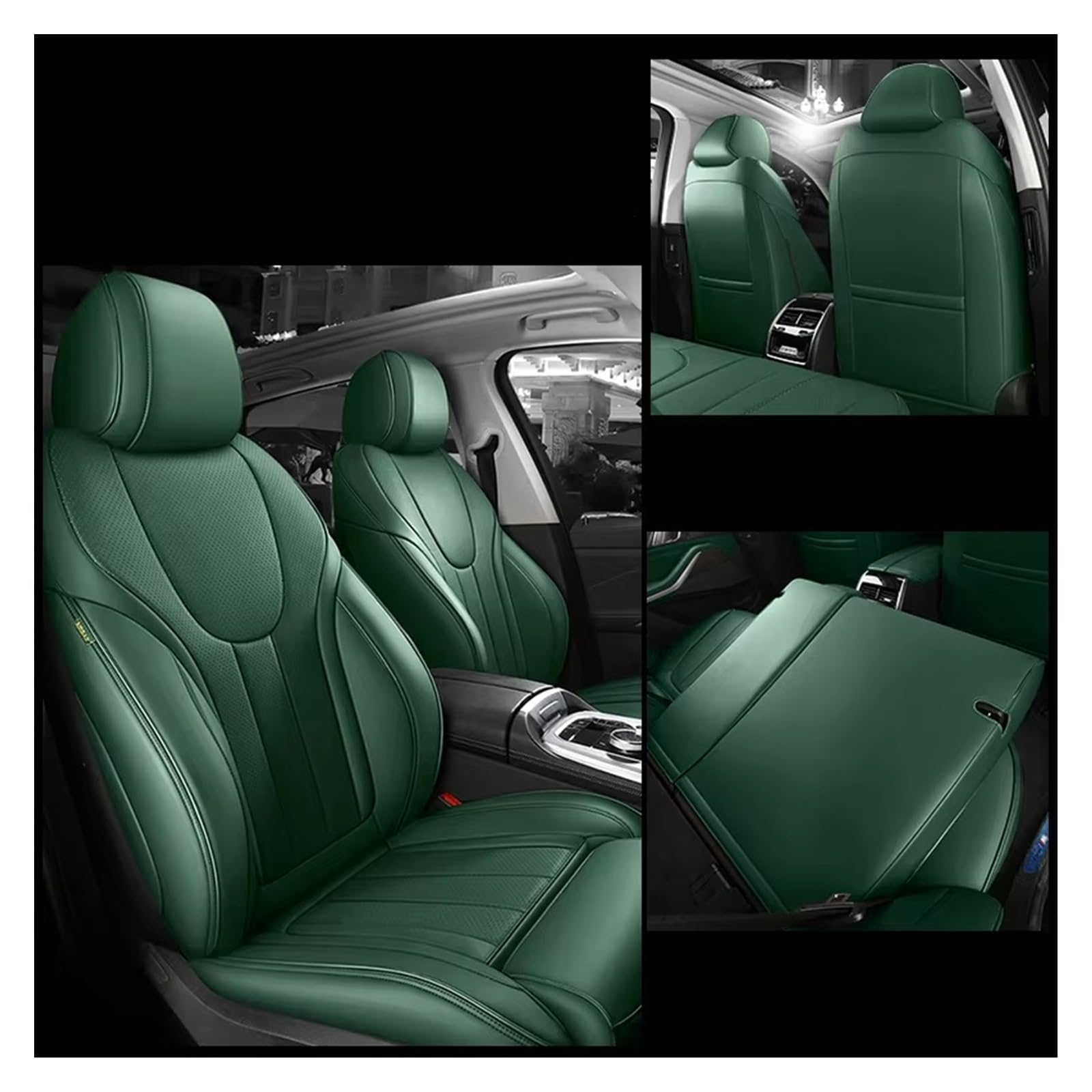 Autositzbezug Autositzbezüge Für Benz Für W205 Für W203, Atmungsaktives Und Verschleißfestes Auto-Kissenzubehör Sitzschoner Auto(Green) von LPAKMGAGEL