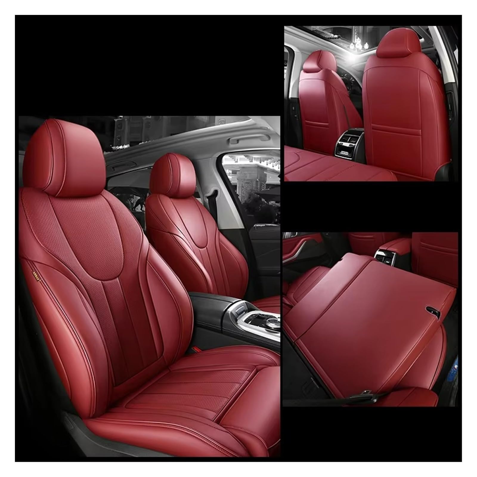 Autositzbezug Autositzbezüge Für Benz Für W205 Für W203, Atmungsaktives Und Verschleißfestes Auto-Kissenzubehör Sitzschoner Auto(Win Red) von LPAKMGAGEL