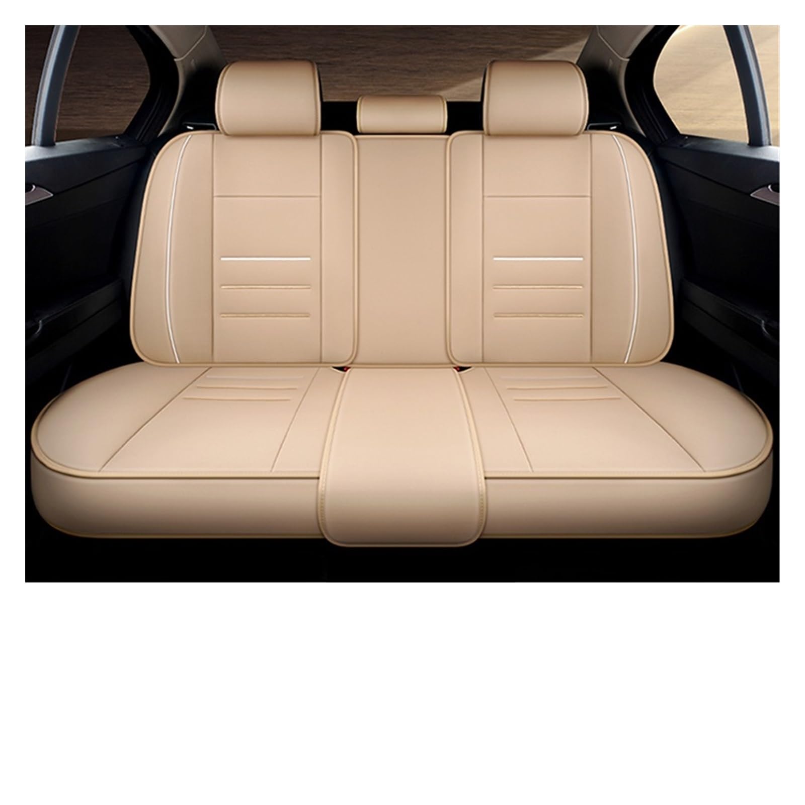 Autositzbezug Autositzbezüge Für Die Meisten Autos, Kratz- Und Staubabweisendes Auto-Innenzubehör Sitzschoner Auto(Rear Seats-Beige) von LPAKMGAGEL
