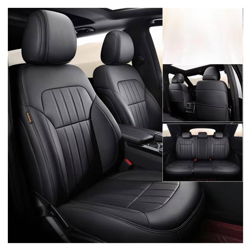 Autositzbezug Autositzbezüge Für Focus Für Fiesta Für Mondeo. Verschleißfestes Und Langlebiges Leder-Autozubehör Sitzschoner Auto(5Pcs-Black) von LPAKMGAGEL