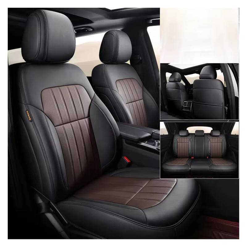 Autositzbezug Autositzbezüge Für Focus Für Fiesta Für Mondeo. Verschleißfestes Und Langlebiges Leder-Autozubehör Sitzschoner Auto(5Pcs-Black Coffee) von LPAKMGAGEL