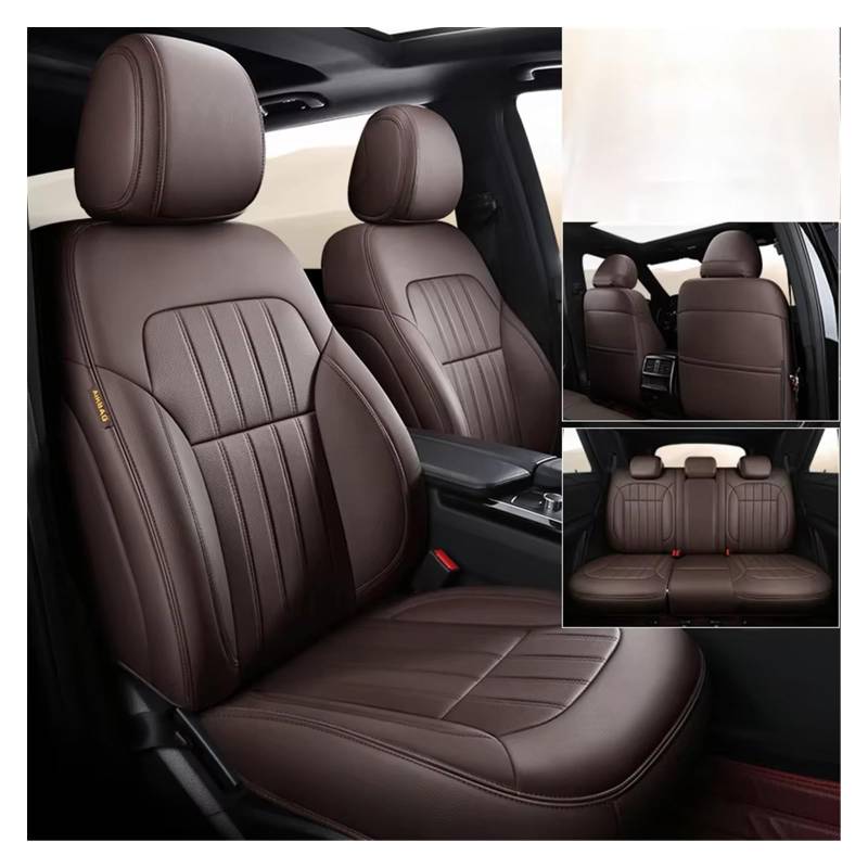 Autositzbezug Autositzbezüge Für Focus Für Fiesta Für Mondeo. Verschleißfestes Und Langlebiges Leder-Autozubehör Sitzschoner Auto(5Pcs-Coffee) von LPAKMGAGEL