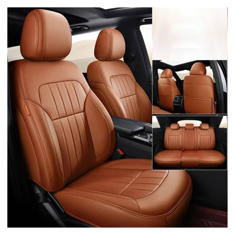 Autositzbezug Autositzbezüge Für Focus Für Fiesta Für Mondeo. Verschleißfestes Und Langlebiges Leder-Autozubehör Sitzschoner Auto(5Pcs-Orange) von LPAKMGAGEL