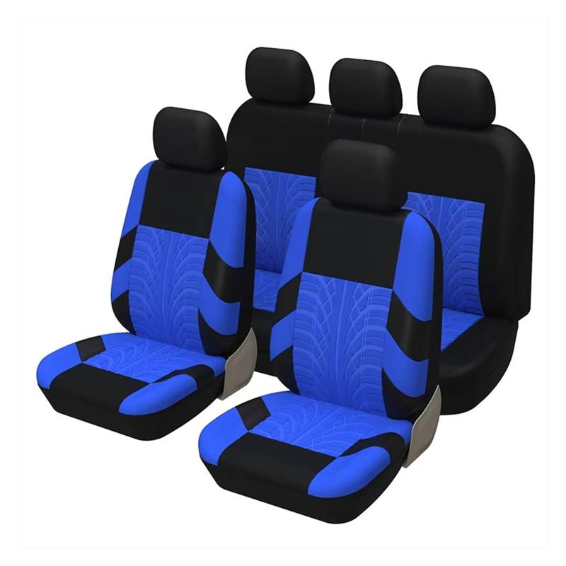 Autositzbezug Autositzbezüge-Set, Polyesterstoff, Passend Für Die Meisten Autobezüge. Schöner Und Praktischer Autositzschutz Sitzschoner Auto(Blue Full Set) von LPAKMGAGEL