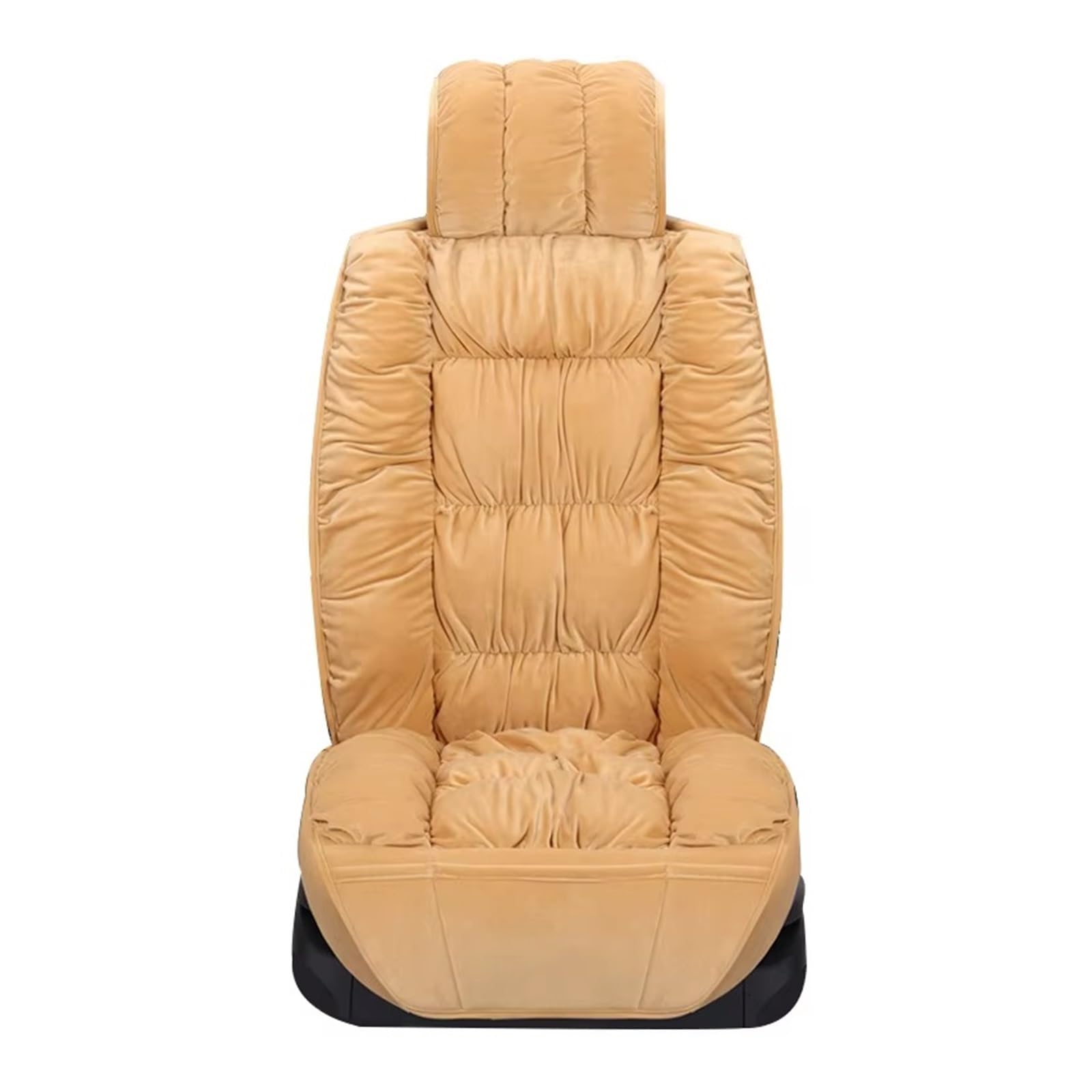 Autositzbezug Autositzbezüge Set Warme Plüsch Autos Sitzbezüge Schutz Kissen Für Winter Abdeckung Matte Auto Innen Sitzschoner Auto(Front Beige) von LPAKMGAGEL