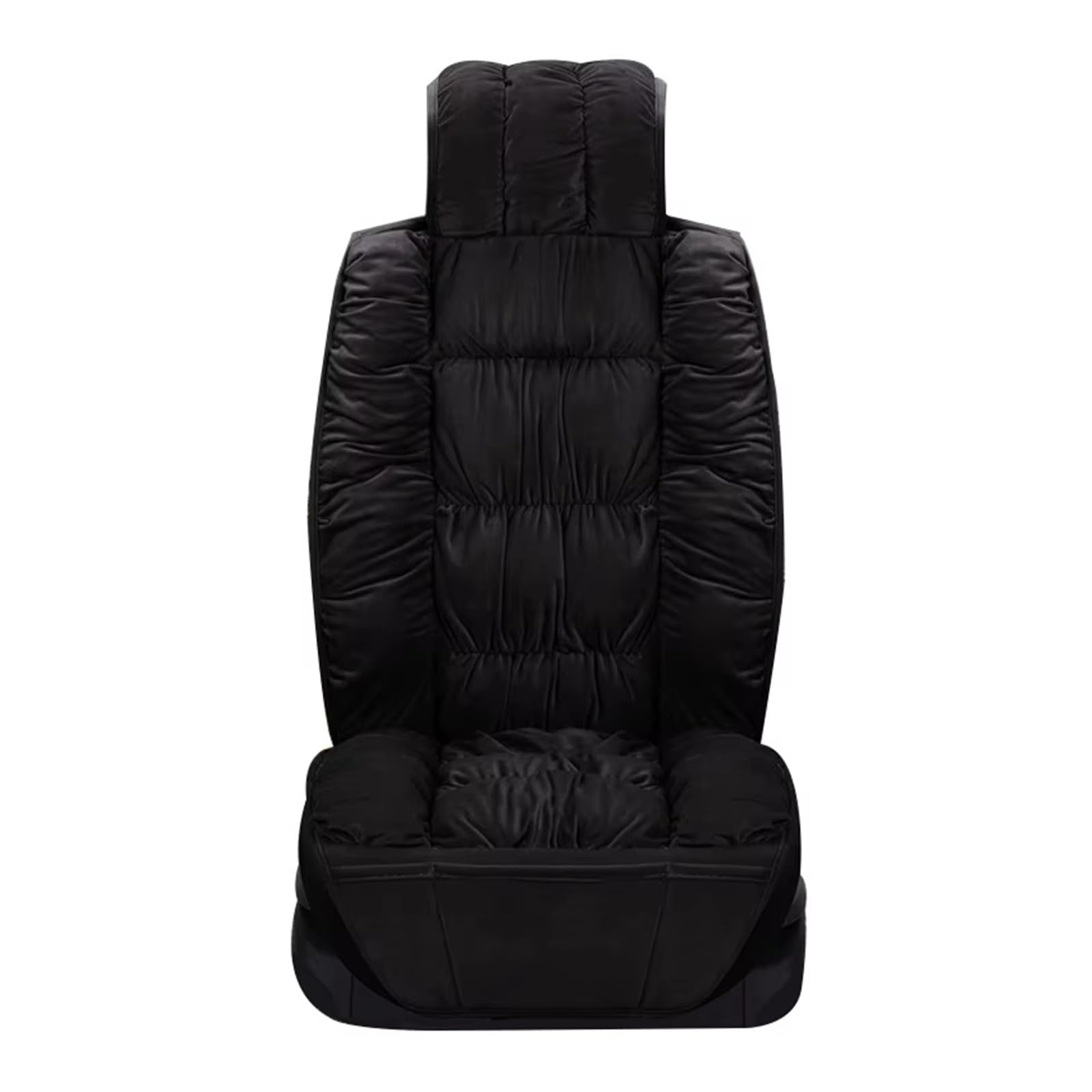 Autositzbezug Autositzbezüge Set Warme Plüsch Autos Sitzbezüge Schutz Kissen Für Winter Abdeckung Matte Auto Innen Sitzschoner Auto(Front Black) von LPAKMGAGEL