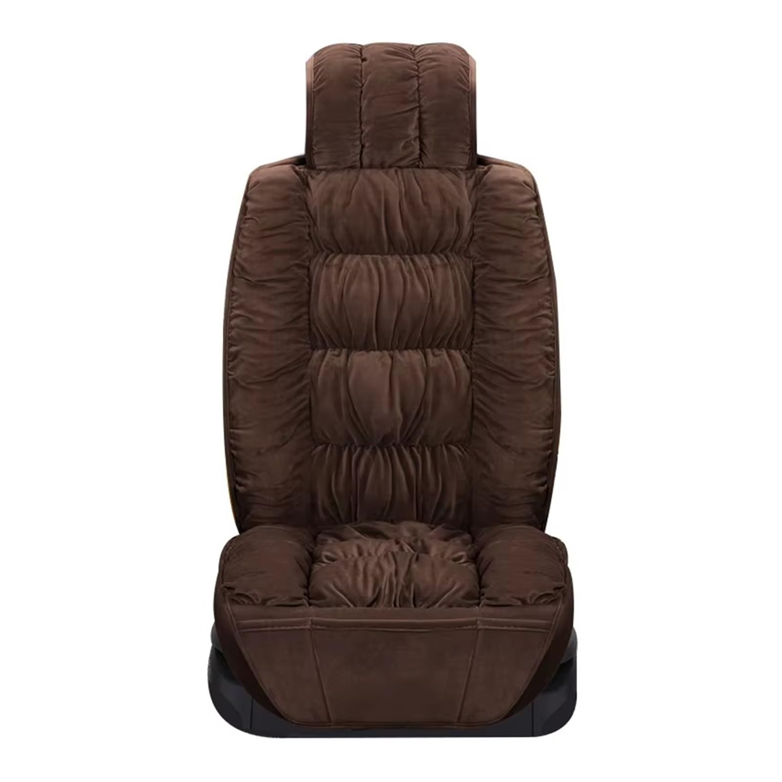 Autositzbezug Autositzbezüge Set Warme Plüsch Autos Sitzbezüge Schutz Kissen Für Winter Abdeckung Matte Auto Innen Sitzschoner Auto(Front Brown) von LPAKMGAGEL