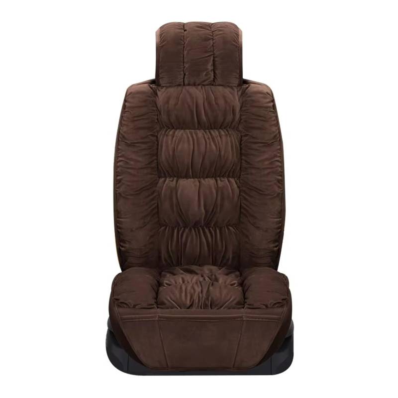 Autositzbezug Autositzbezüge Set Warme Plüsch Autos Sitzbezüge Schutz Kissen Für Winter Abdeckung Matte Auto Innen Sitzschoner Auto(Front Brown) von LPAKMGAGEL