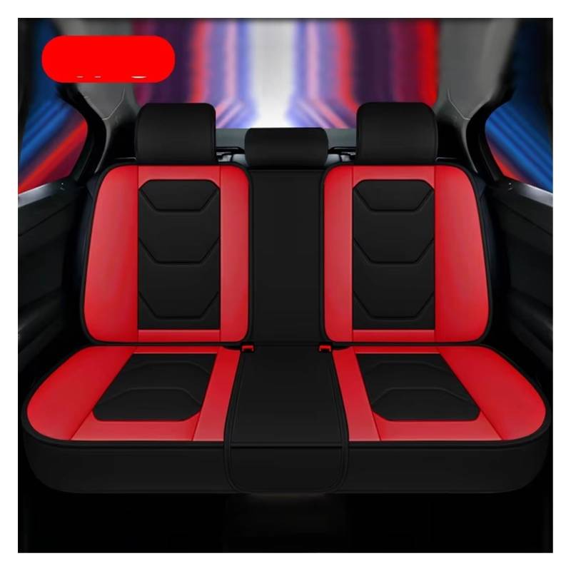 Autositzbezug Autositzbezug, PU-Leder, Autositzbezüge, Fahrzeugsitzkissen-Schutzpolster, Langlebig Und Langlebig Sitzschoner Auto(Red Rear 1pc) von LPAKMGAGEL