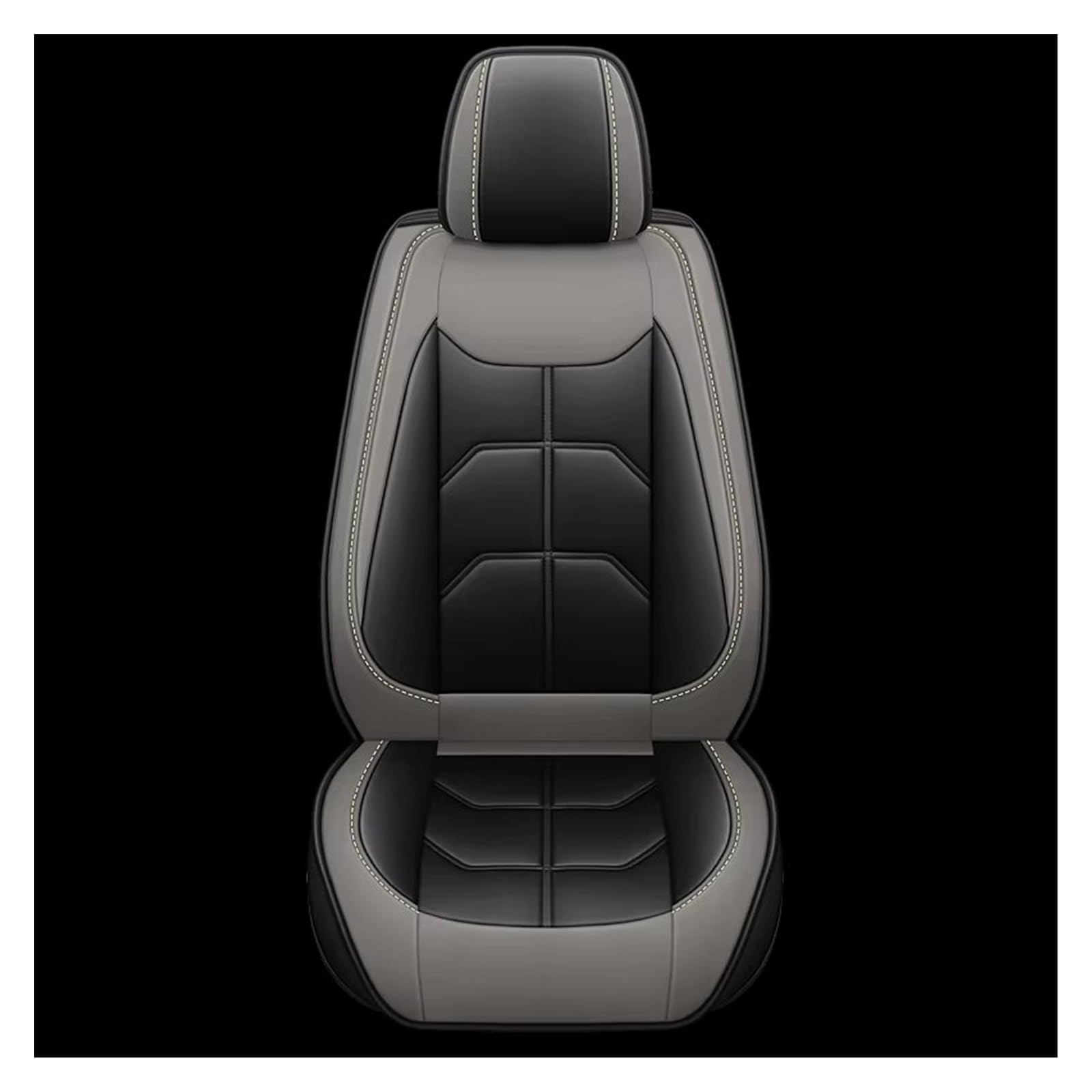 Autositzbezug Autositzbezug Aus PU-Leder Für Focus Für MK2 Innenausstattung Schöne Und Praktische Autositzschoner Sitzschoner Auto(Black Grey) von LPAKMGAGEL