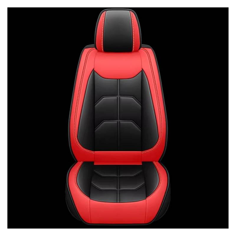 Autositzbezug Autositzbezug Aus PU-Leder Für Focus Für MK2 Innenausstattung Schöne Und Praktische Autositzschoner Sitzschoner Auto(Black Red) von LPAKMGAGEL