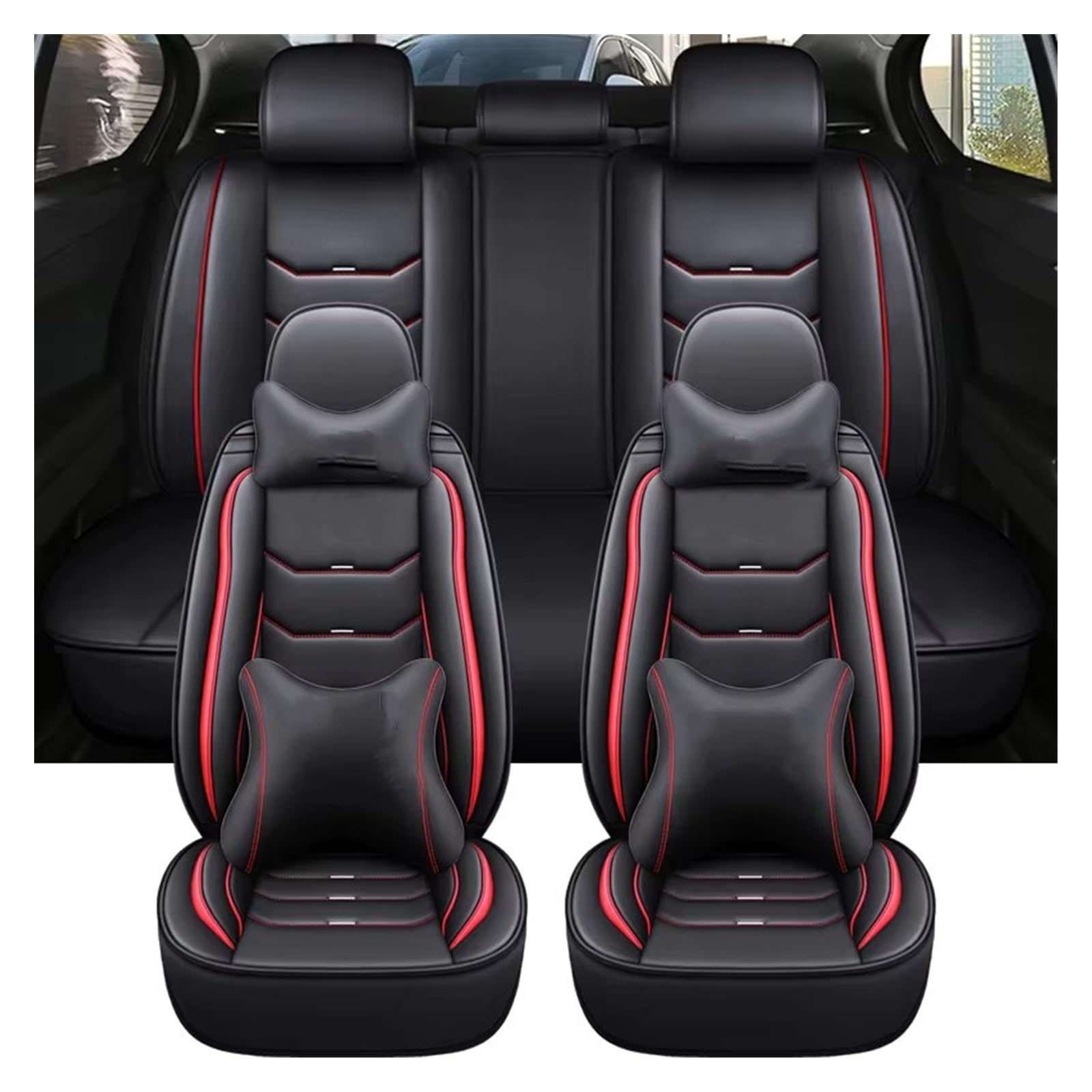 Autositzbezug Autositzbezug Für Nissan, Für Navara, Für Jazz, Zubehör, Innenausstattung, Schön Und Bequem Sitzschoner Auto(9 PCS 1) von LPAKMGAGEL