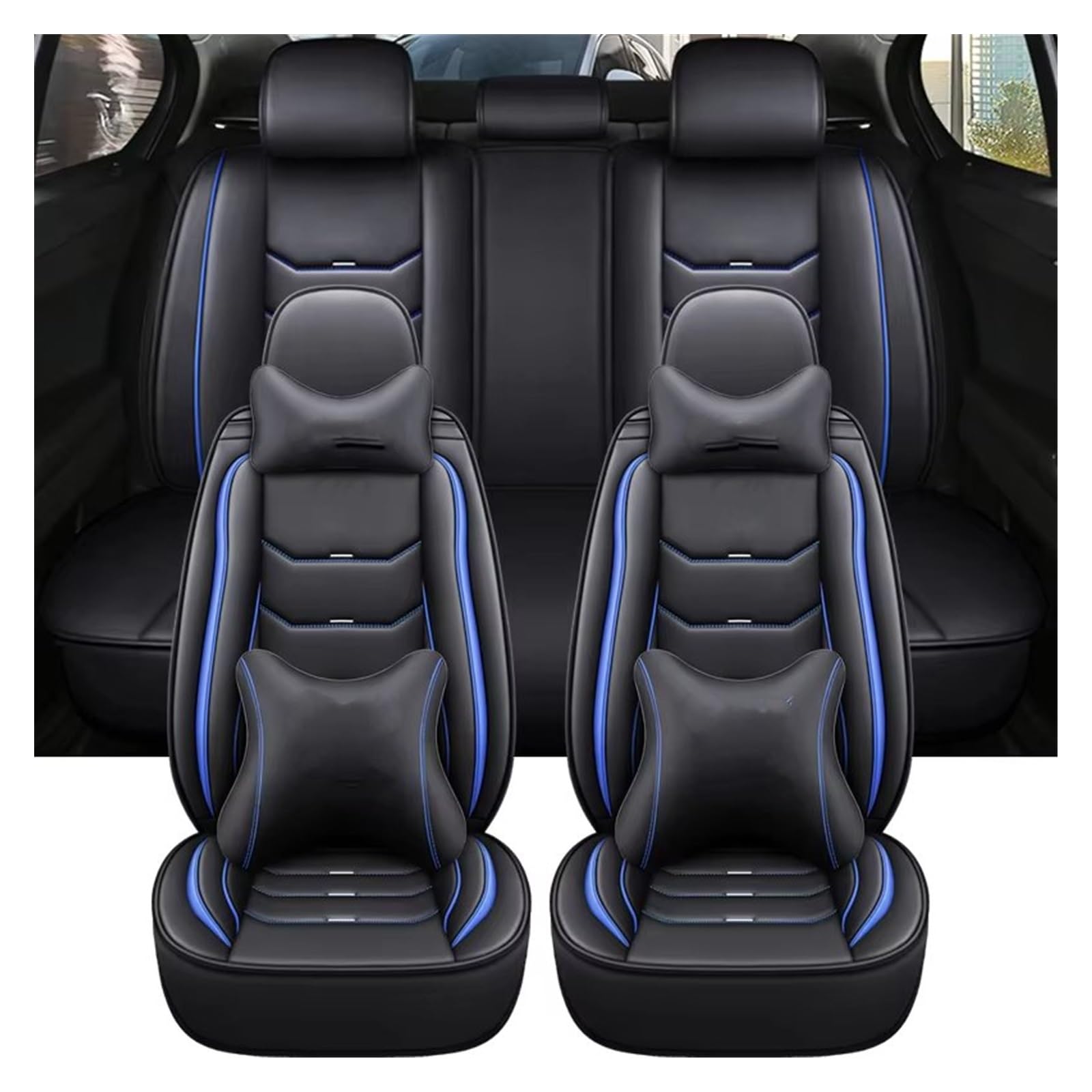 Autositzbezug Autositzbezug Für Nissan, Für Navara, Für Jazz, Zubehör, Innenausstattung, Schön Und Bequem Sitzschoner Auto(9 PCS 2) von LPAKMGAGEL