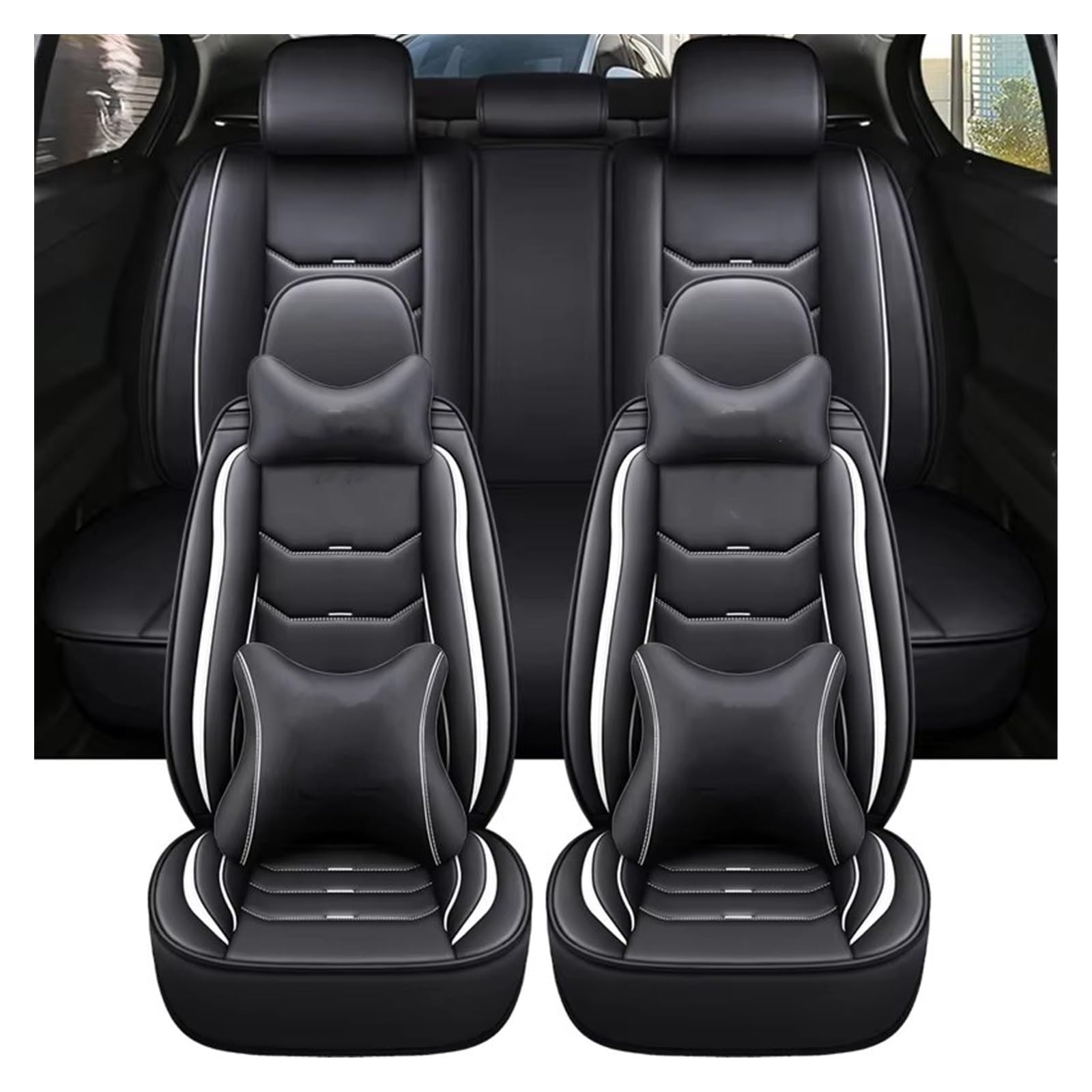 Autositzbezug Autositzbezug Für Nissan, Für Navara, Für Jazz, Zubehör, Innenausstattung, Schön Und Bequem Sitzschoner Auto(9 PCS 3) von LPAKMGAGEL
