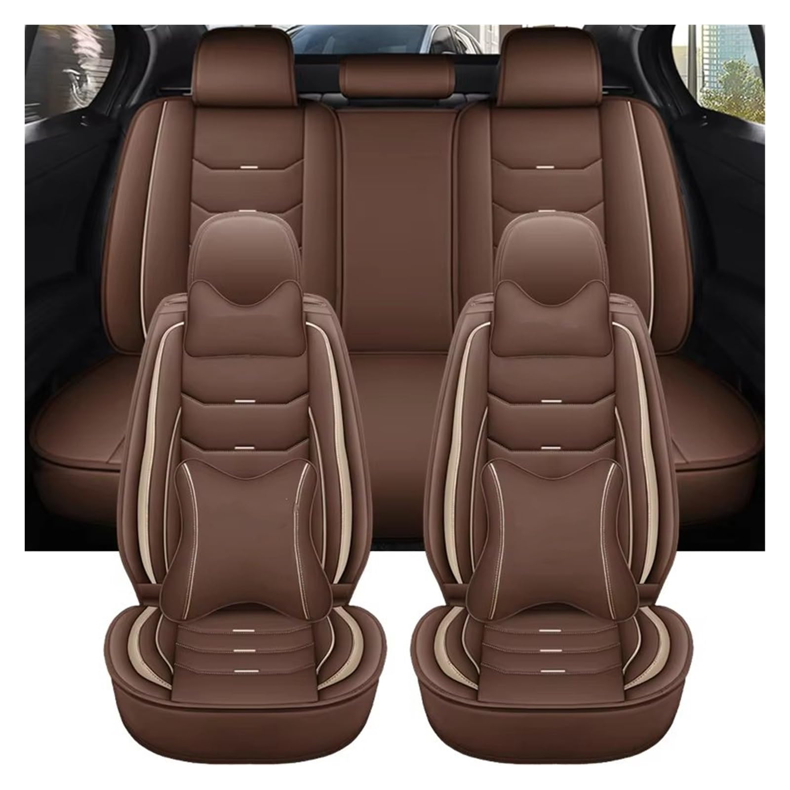 Autositzbezug Autositzbezug Für Nissan, Für Navara, Für Jazz, Zubehör, Innenausstattung, Schön Und Bequem Sitzschoner Auto(9 PCS 5) von LPAKMGAGEL