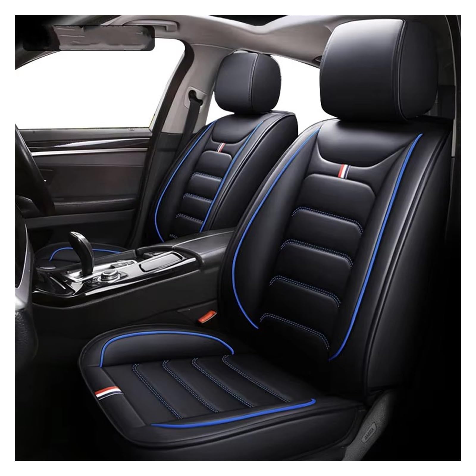 Autositzbezug Autositzbezug Für Suzuki Für Grand Für Vitara Auto-Innenausstattung Sitzschoner Auto(Black Blue) von LPAKMGAGEL