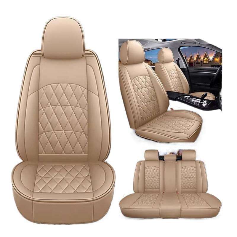 Autositzbezug Autositzbezug Leder, Kratzfest Und Staubdicht, Autositzschutz, Dekoration, Innenzubehör Sitzschoner Auto(Beige) von LPAKMGAGEL