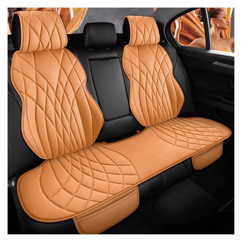 Autositzbezug Autositzbezug Leder Für FIAT Für Tipo Für Fullback Anti-Kratz- Und Anti-Staub-Autozubehör Sitzschoner Auto(Yellow 1PCS Rear) von LPAKMGAGEL