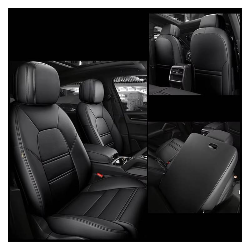 Autositzbezug Autositzbezug Leder Für Hyundai Für Tucson Für Elantra Autozubehör Autositzschoner Sitzschoner Auto(5Pcs-Black) von LPAKMGAGEL