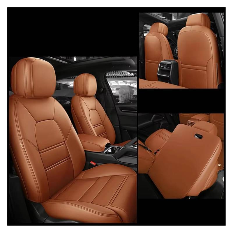 Autositzbezug Autositzbezug Leder Für Hyundai Für Tucson Für Elantra Autozubehör Autositzschoner Sitzschoner Auto(5Pcs-Brown) von LPAKMGAGEL