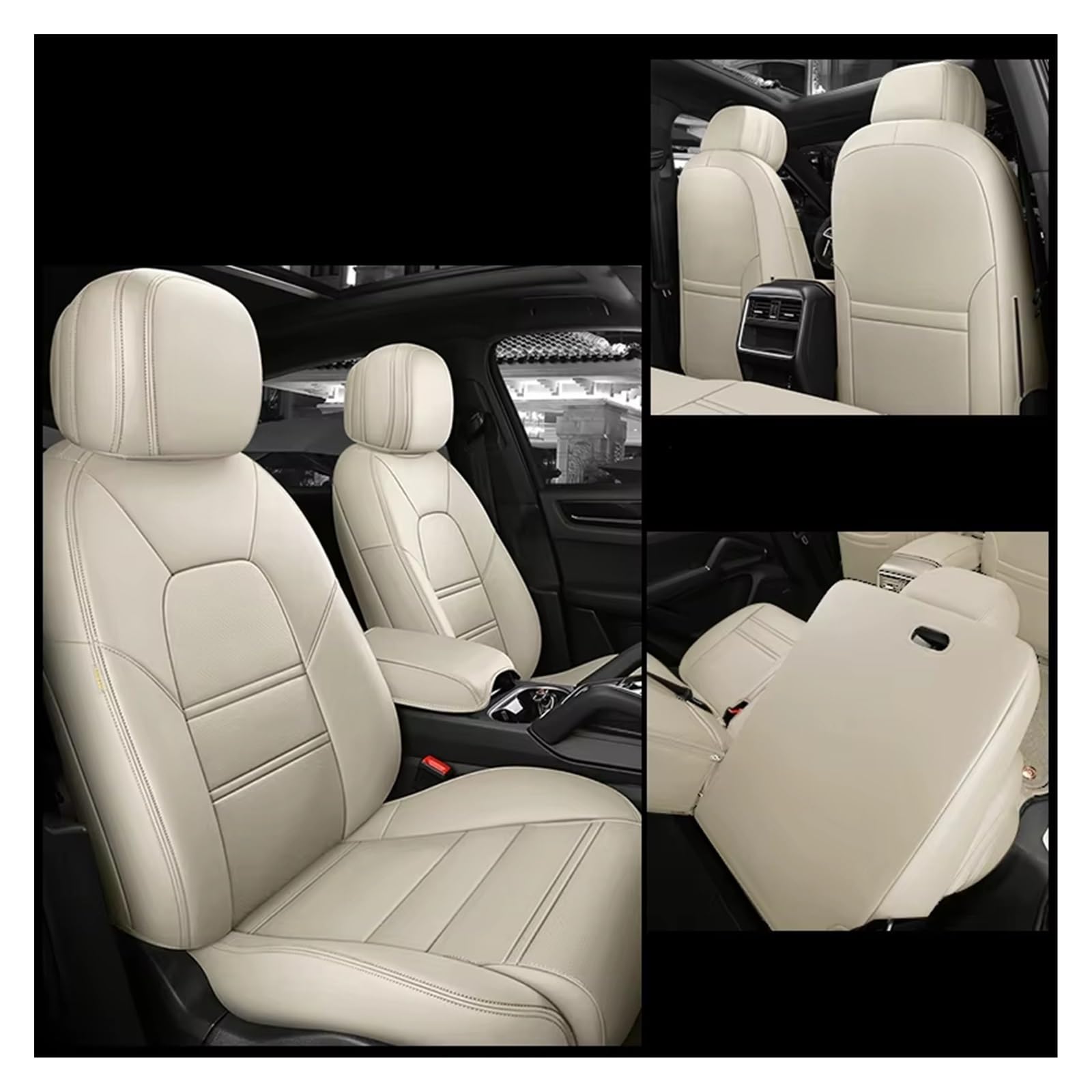 Autositzbezug Autositzbezug Leder Für Hyundai Für Tucson Für Elantra Autozubehör Autositzschoner Sitzschoner Auto(5Pcs-White) von LPAKMGAGEL