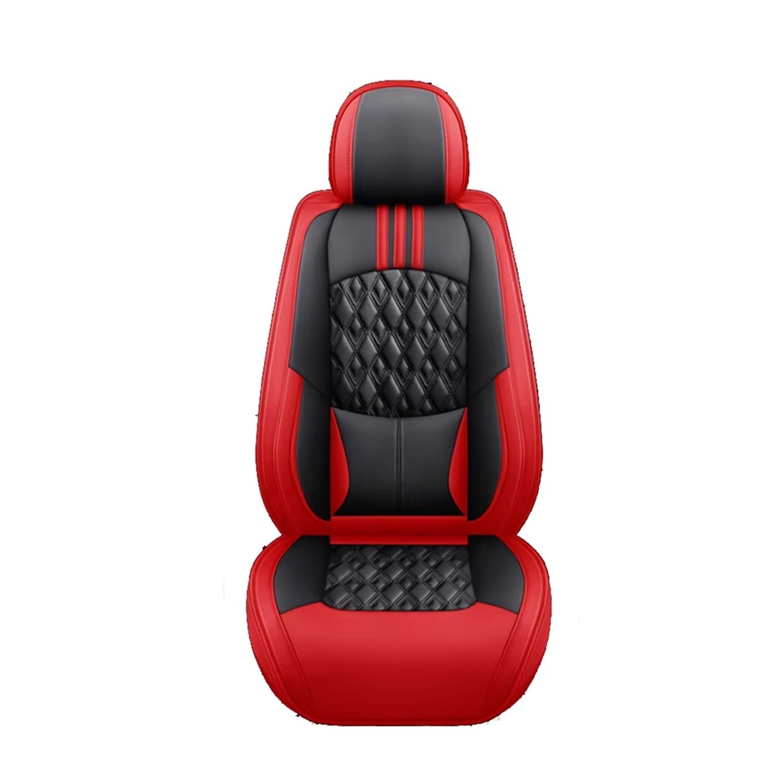 Autositzbezug Autositzbezug Lederkissen Für VW Für Jetta Wasserdichtes Und Feuchtigkeitsbeständiges Innenzubehör Sitzschoner Auto(Black Red) von LPAKMGAGEL