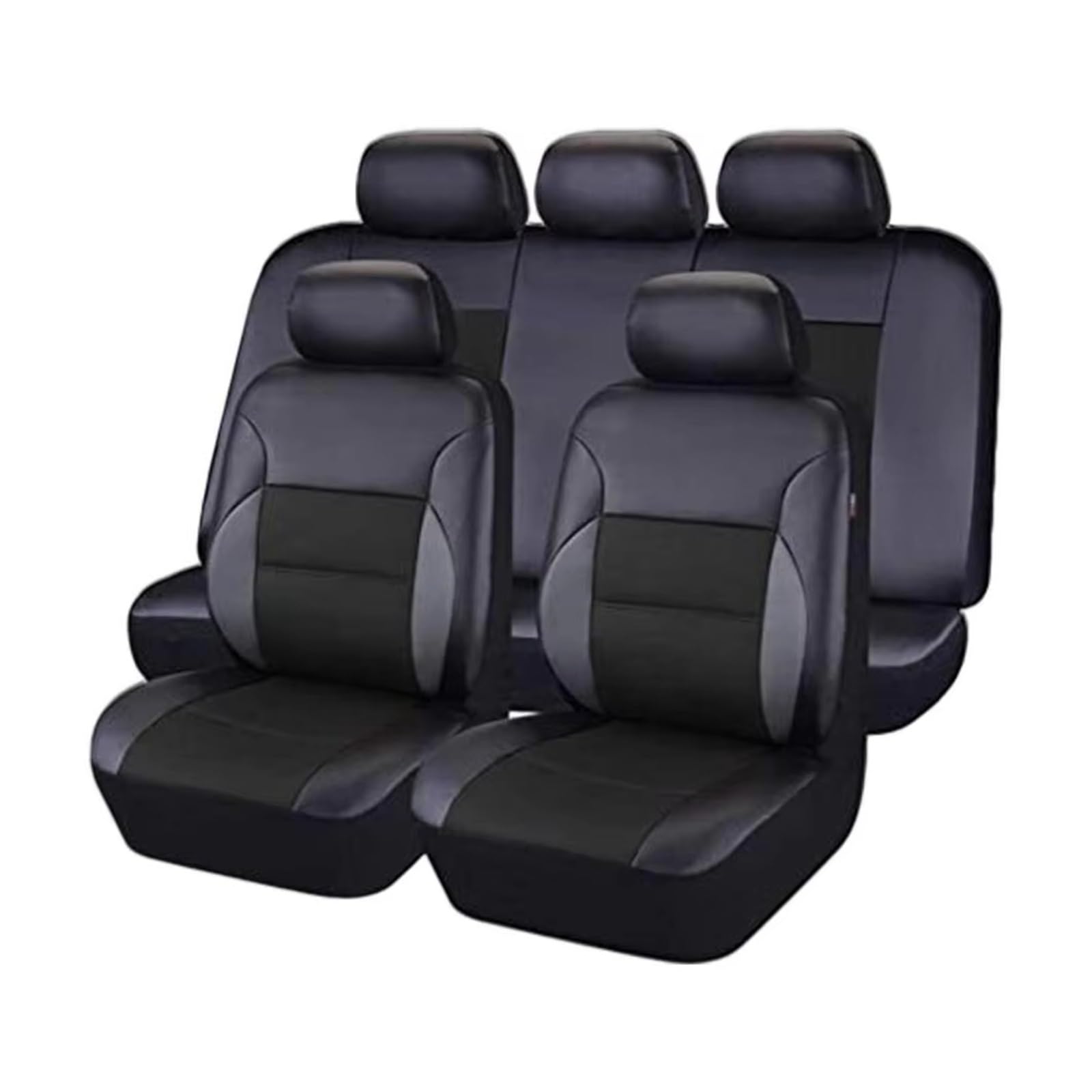 Autositzbezug Autositzbezug-Set, PU-Leder-Sitzbezug, Kompatibel Mit Airbag-Sitzbezug, Schützt Auto-Innenraum-Zubehör Sitzschoner Auto(Black) von LPAKMGAGEL