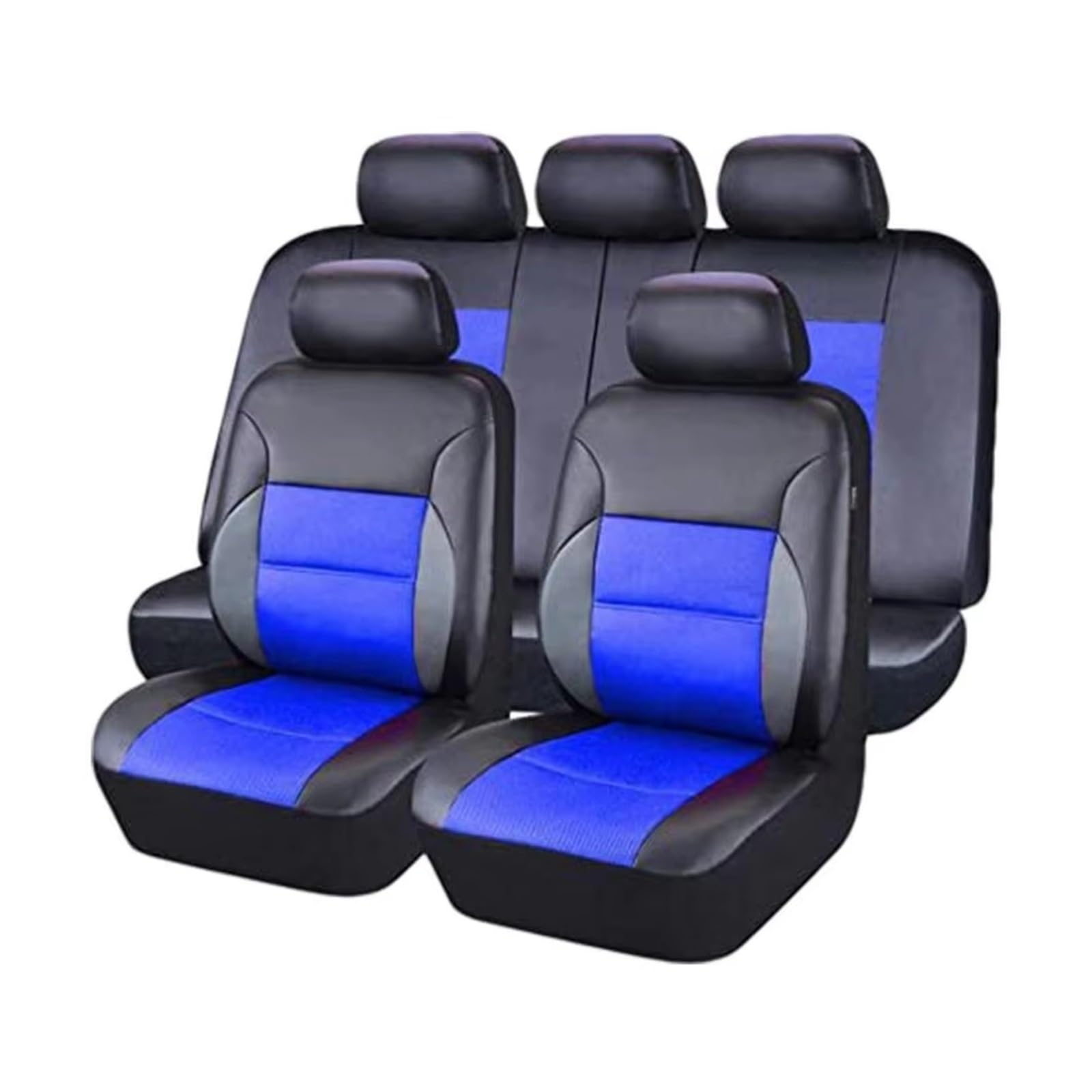 Autositzbezug Autositzbezug-Set, PU-Leder-Sitzbezug, Kompatibel Mit Airbag-Sitzbezug, Schützt Auto-Innenraum-Zubehör Sitzschoner Auto(Blue) von LPAKMGAGEL