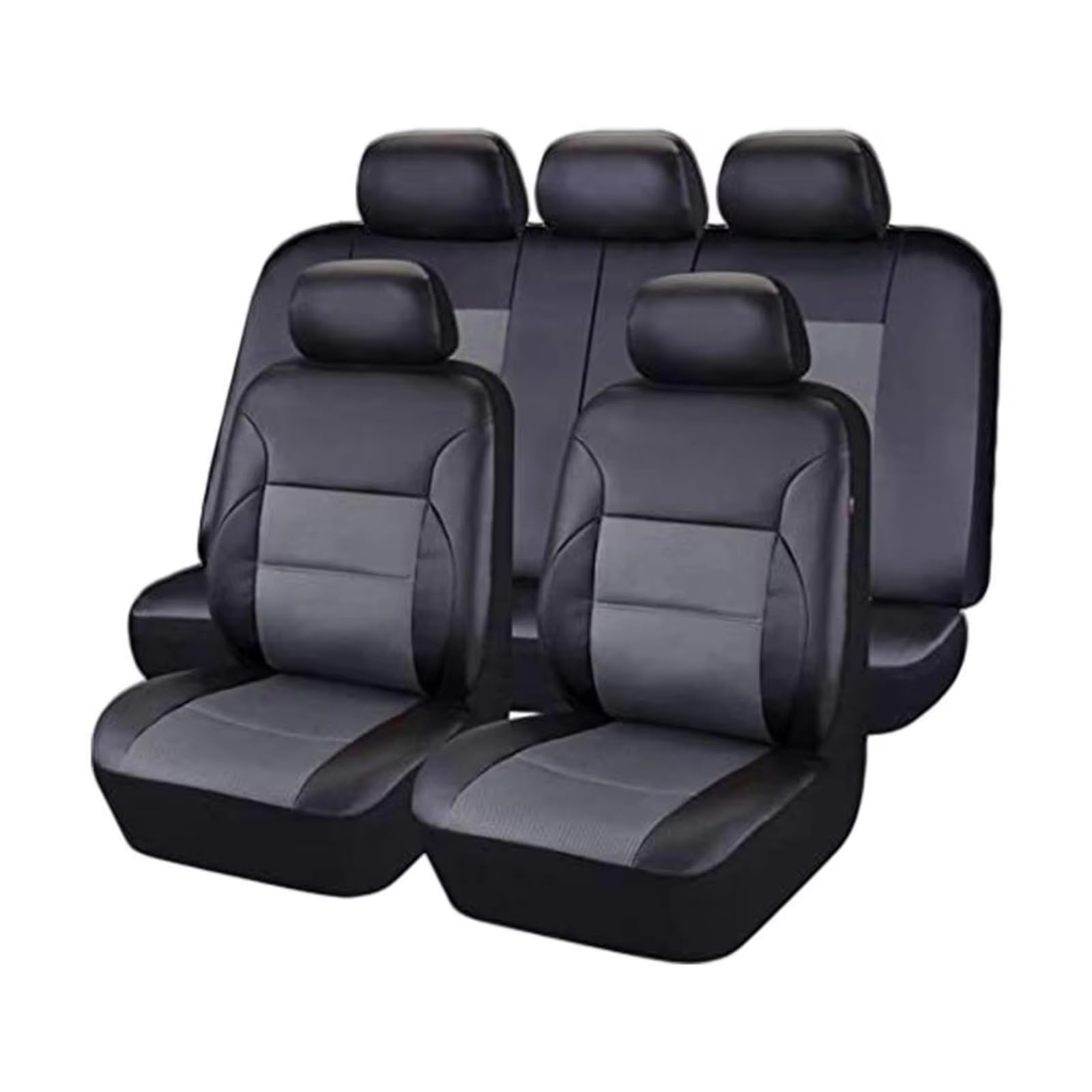 Autositzbezug Autositzbezug-Set, PU-Leder-Sitzbezug, Kompatibel Mit Airbag-Sitzbezug, Schützt Auto-Innenraum-Zubehör Sitzschoner Auto(Gray) von LPAKMGAGEL