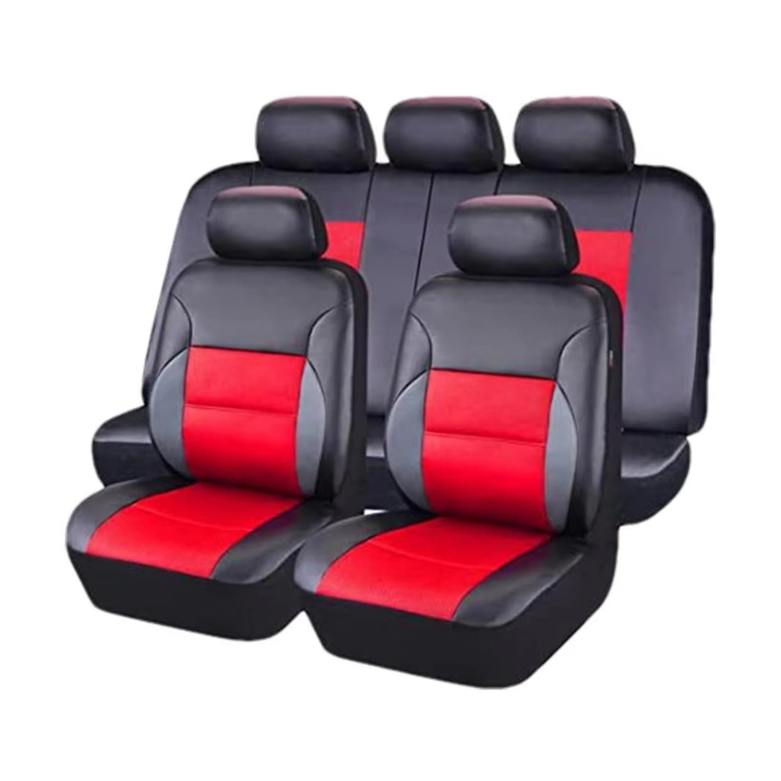 Autositzbezug Autositzbezug-Set, PU-Leder-Sitzbezug, Kompatibel Mit Airbag-Sitzbezug, Schützt Auto-Innenraum-Zubehör Sitzschoner Auto(Red) von LPAKMGAGEL