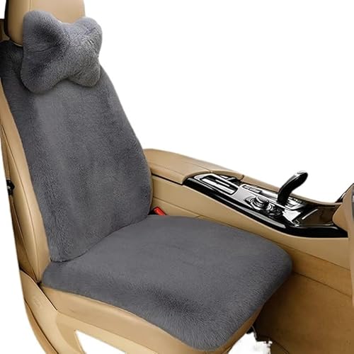 Autositzbezug Autositzbezug Sitzkissen Winterwarm Kunstfell Plüsch Winterwarm Innenraum Geeignet Für Die Meisten Autos Sitzschoner Auto(3PCS-Gray) von LPAKMGAGEL
