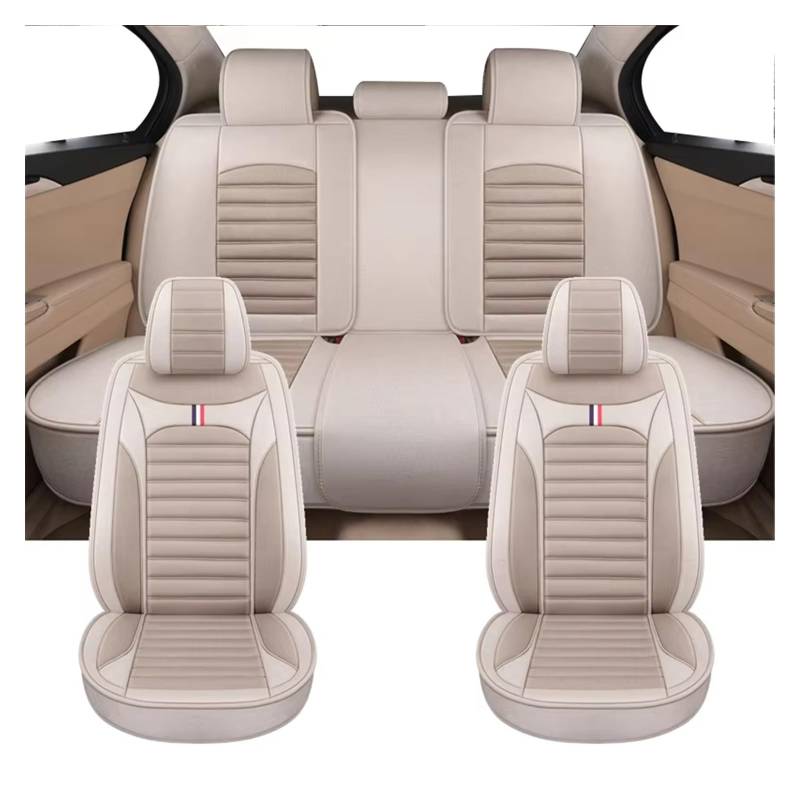 Autositzbezug Flachs-Autositzbezüge, Autositzschutz, Innendekoration, rutschfest, Atmungsaktiv, Autozubehör Sitzschoner Auto(Full Set-Khaki) von LPAKMGAGEL