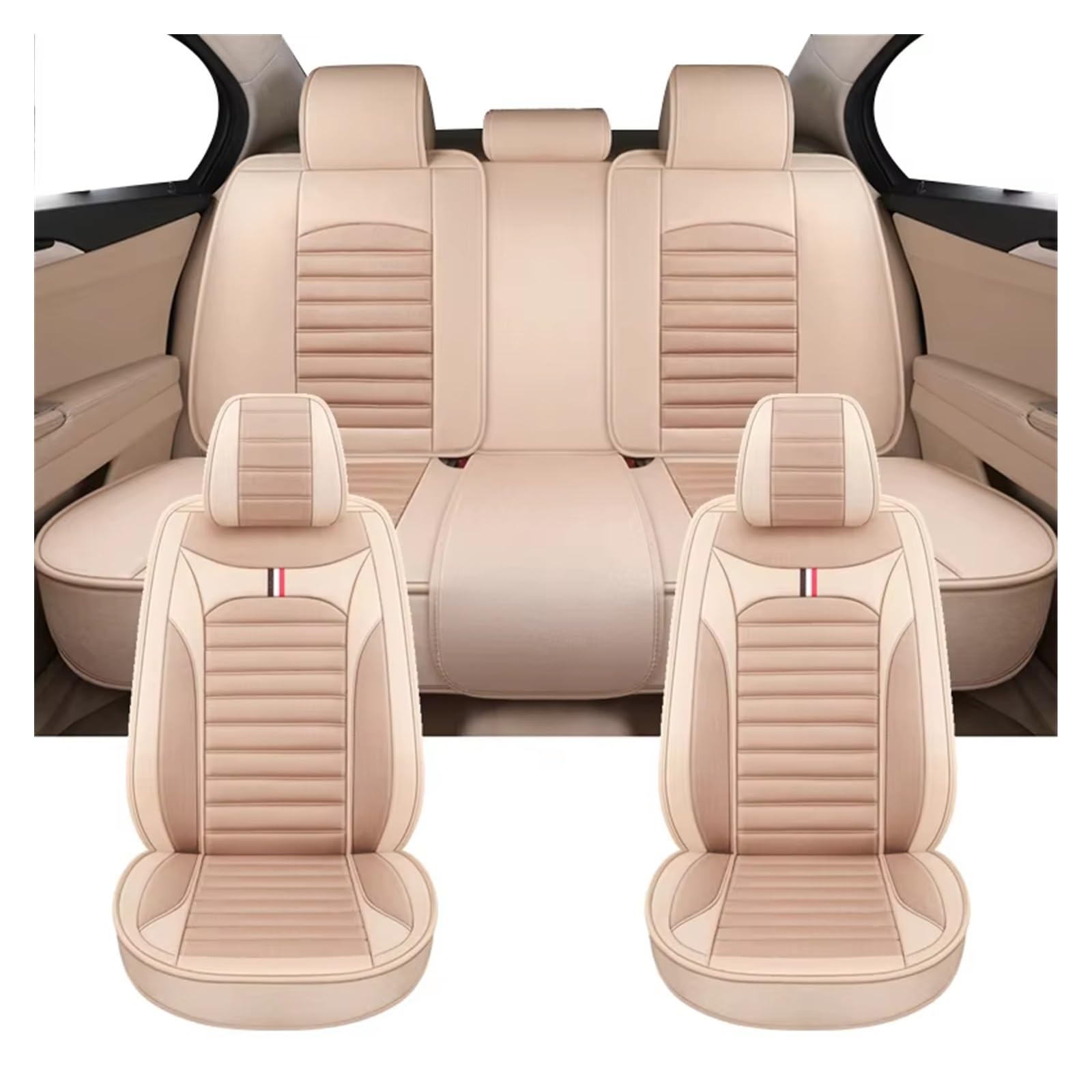 Autositzbezug Flachs-Autositzbezüge Für Kia, Für Ceed, Für Stonic, Autozubehör, rutschfeste, Atmungsaktive Sitzschoner Sitzschoner Auto(Full Set-Khaki) von LPAKMGAGEL