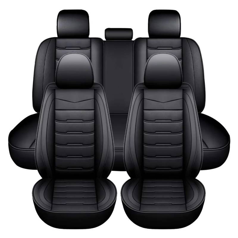 Autositzbezug Für 5-Sitzer-Autositzbezüge, Auto, Für SUV, Für LKW, Für Van, Sitzbezug, rutschfest Und Verschleißfest Sitzschoner Auto(Black) von LPAKMGAGEL
