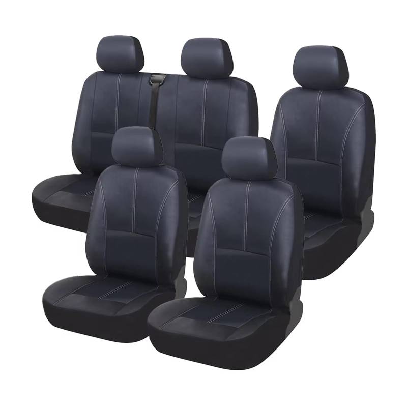 Autositzbezug Für Mitsubishi PU-Leder-Sitzbezug Deckt Den Autoinnenraum Ab, Geeignet Für Doppelte Vordersitze Und 2+1 Rücksitze Sitzschoner Auto(5 pcs) von LPAKMGAGEL